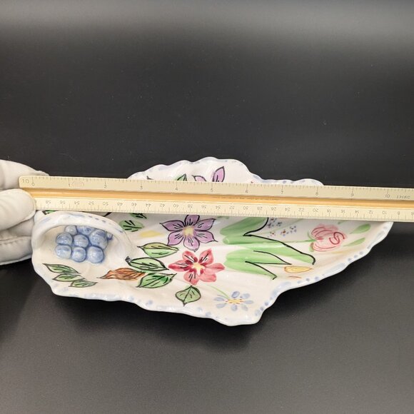 Vintage Blue Ridge Southern Potteries Hand Painted Floral Dish - Picture 5 of 7